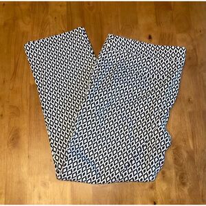 Willi‎ Smith Black and White Print Cropped Fitted Pants Size 10 Black Print Pant